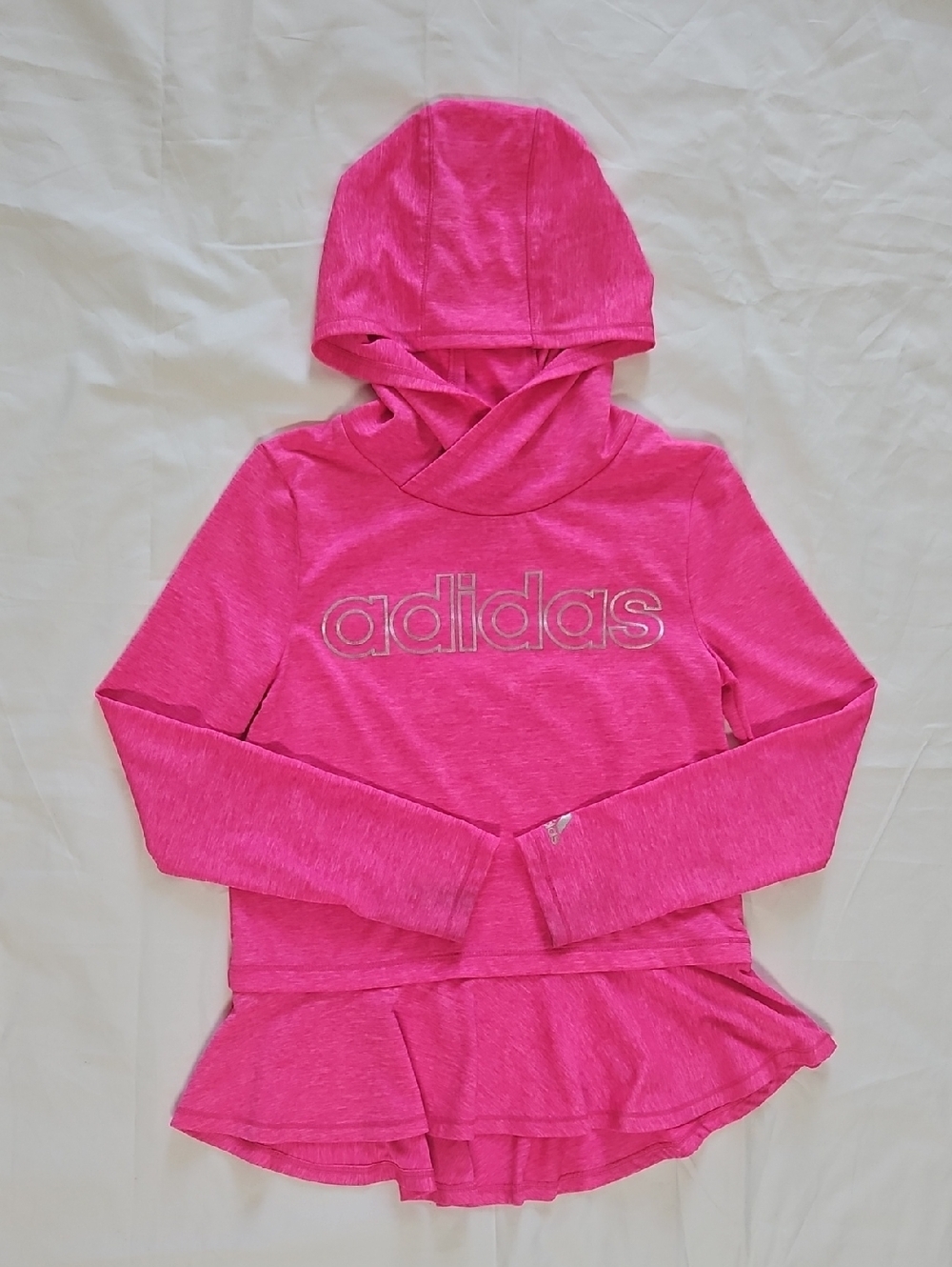 adidas Hot Pink Girls' Hooded Long-Sleeve Top Size Small 7/8